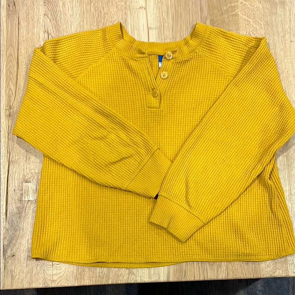 Women’s Yellow Waffle Knit Sweater
